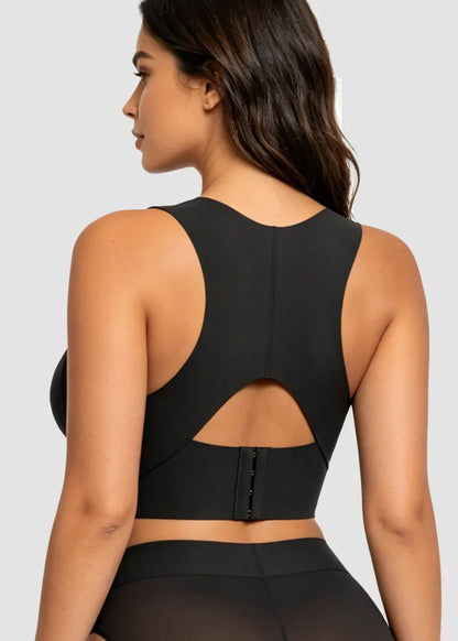 Cross Back Front Closure Wireless Posture Support Bra