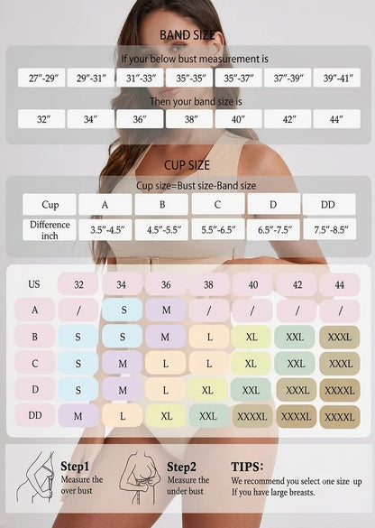 Cross Back Front Closure Wireless Posture Support Bra