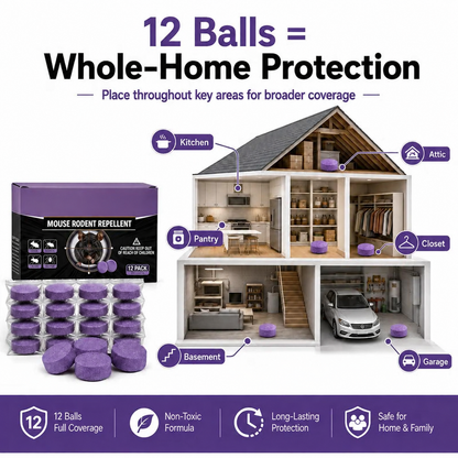 12-Pack Rodent Repellent Balls, Natural Pest Control🐭
