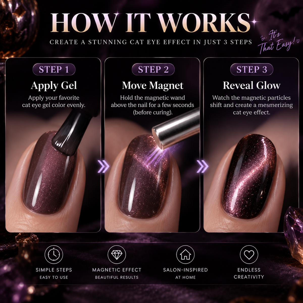👻Halloween Ghost Party Cat Eye Nail Kit