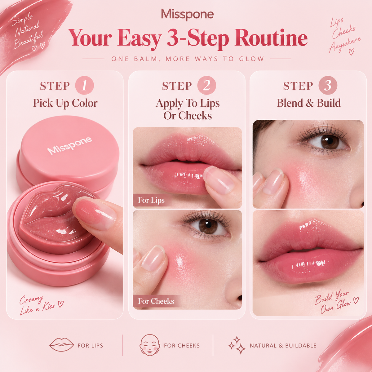 Misspone 2-in-1 Lip & Cheek Balm