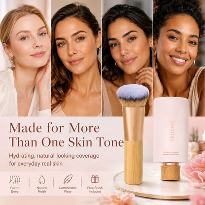 Skinaed hydrating foundation & serum foundation brush - full coverage serum foundation + FREE brush