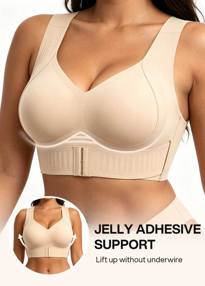 Cross Back Front Closure Wireless Posture Support Bra