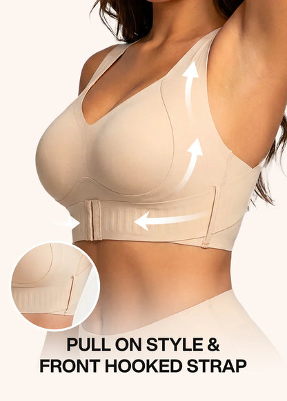 Cross Back Front Closure Wireless Posture Support Bra