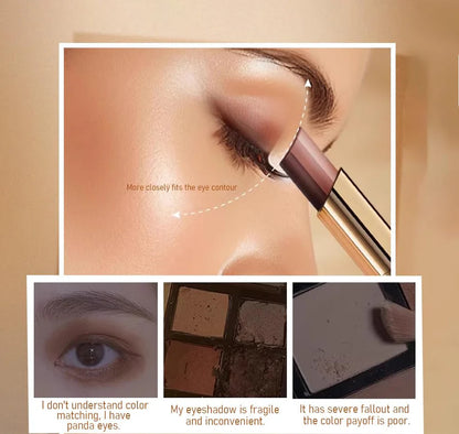 3-Color Eyeshadow Stick - One-Swipe Shimmer Glow For Effortless Eye Makeup