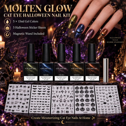 👻Halloween Ghost Party Cat Eye Nail Kit