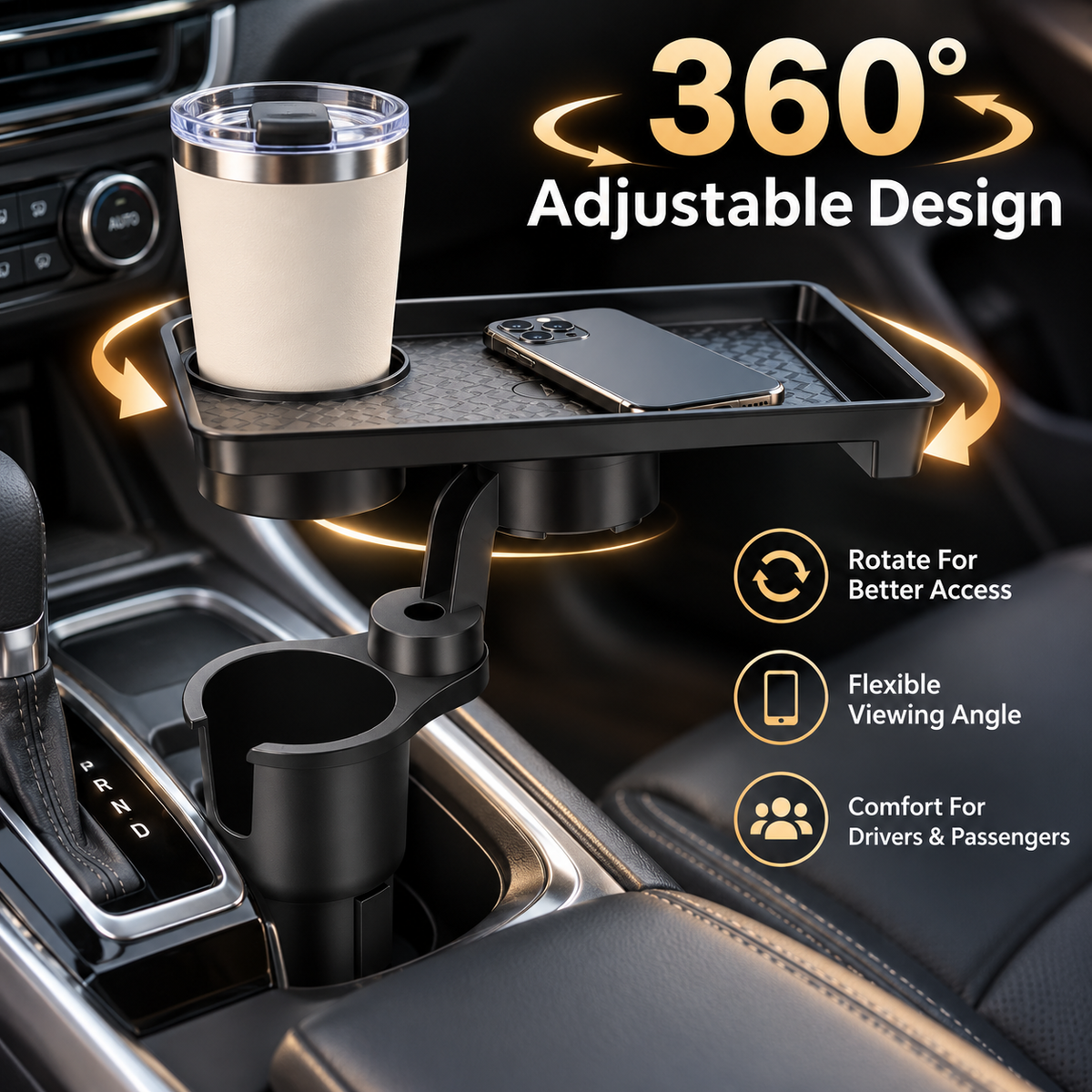 🚗 Car Cup Holder Expander Tray