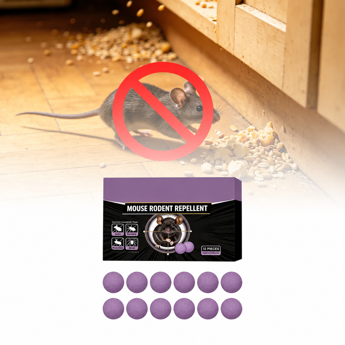 12-Pack Rodent Repellent Balls, Natural Pest Control🐭