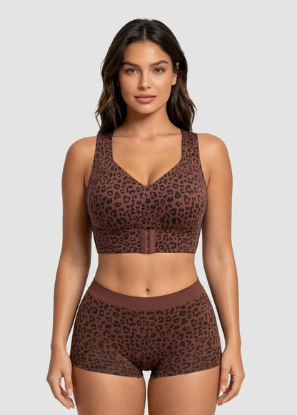 Cross Back Front Closure Wireless Posture Support Bra