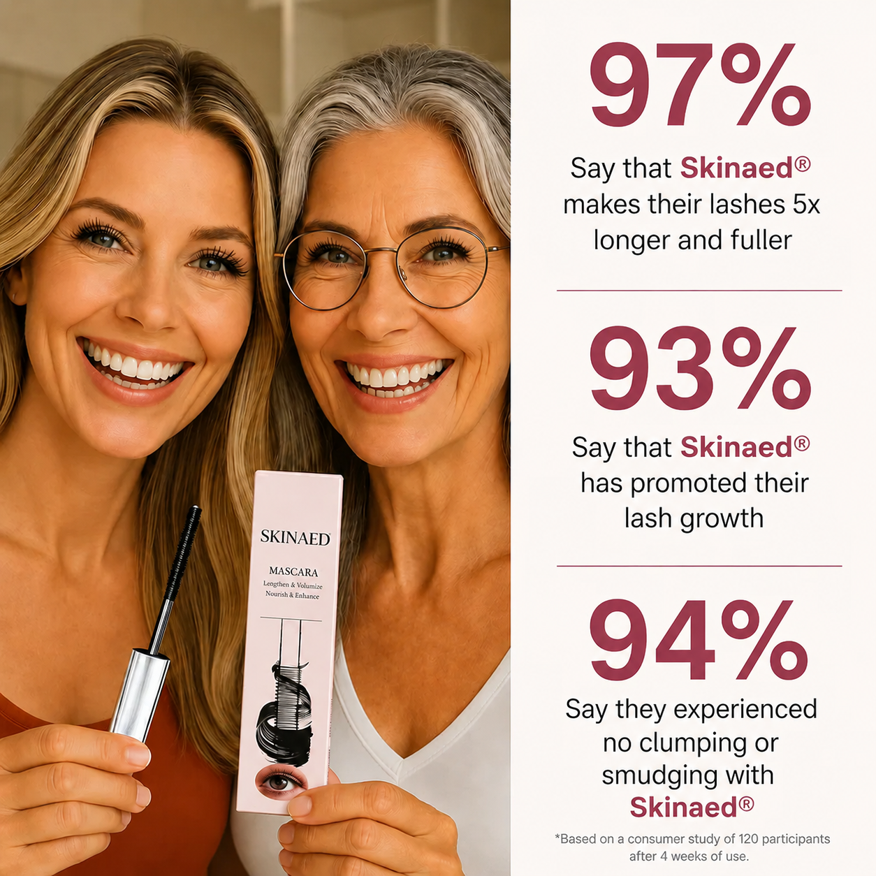 Skinaed® Waterproof Fibre Mascara💧 – Volume & Length without Clumping for Dramatic Moments