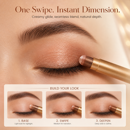 3-Color Eyeshadow Stick - One-Swipe Shimmer Glow For Effortless Eye Makeup