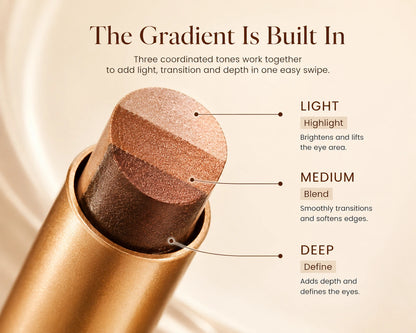 3-Color Eyeshadow Stick - One-Swipe Shimmer Glow For Effortless Eye Makeup